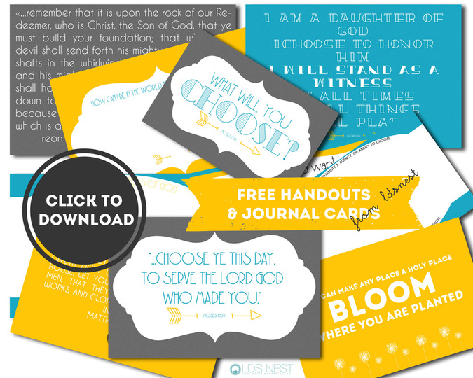 Free download! Come, Follow Me handouts from LDS NEST. Free download! <3 #youngwomen #ldsyw #ywideas