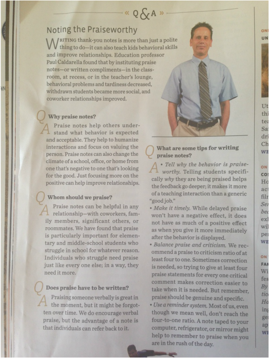BYU Magazine Noting the Praiseworthy • Praise Notes & Compliments