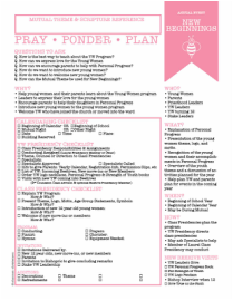 LDS YW Planning Sheet NB New Beginnings  Download