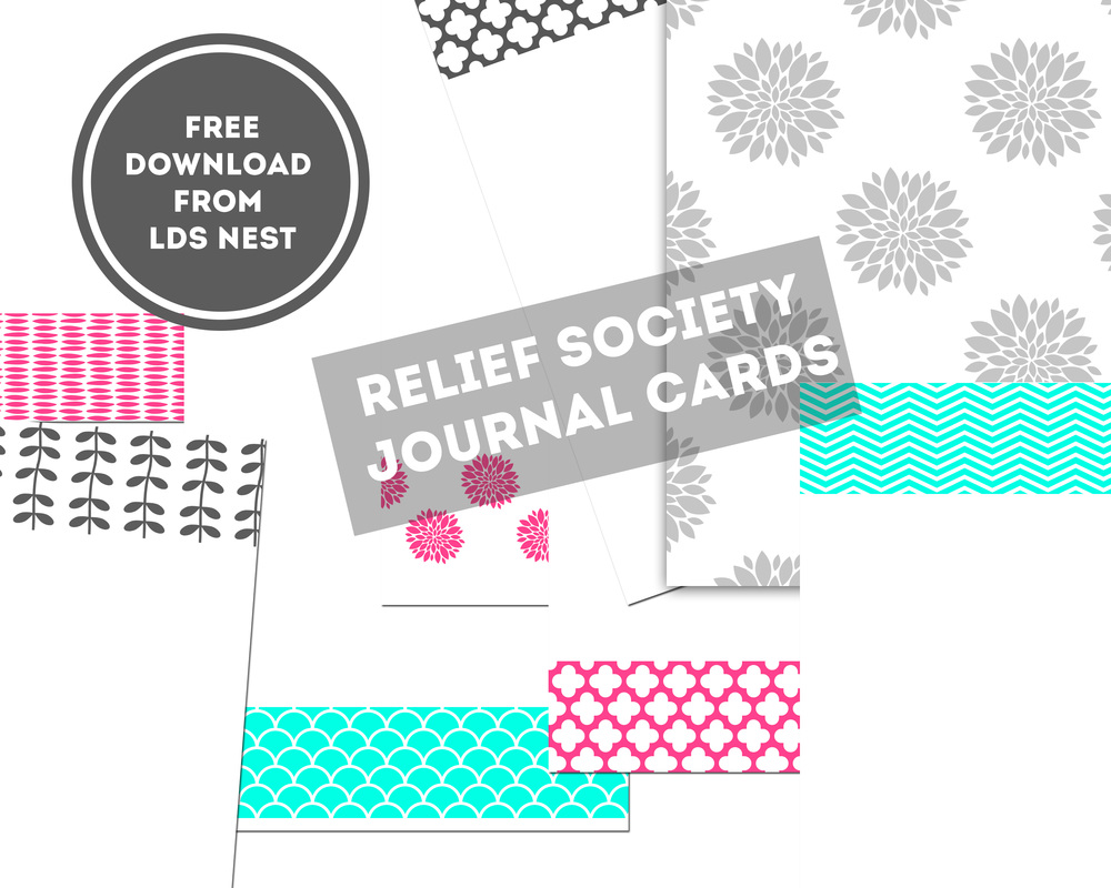 Free download from LDS Nest-Relief Society journal cards! #ReliefSociety #lds