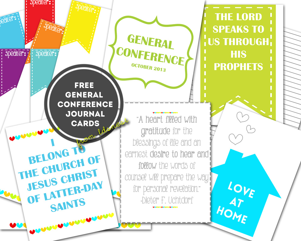 Free download from LDS NEST. General Conference journal cards and quotes! Super easy, fun way to stay focuses during conference <3