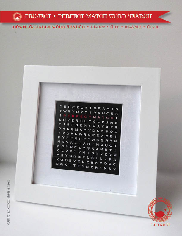 Valentine's Day Project • DIY Word Search • Perfect Match (Print • Cut • Frame • Give)